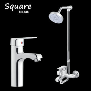 Square - 8-Piece Luxury Bathroom Shower Set  99% of Brass With High Quality Chrome Finishing