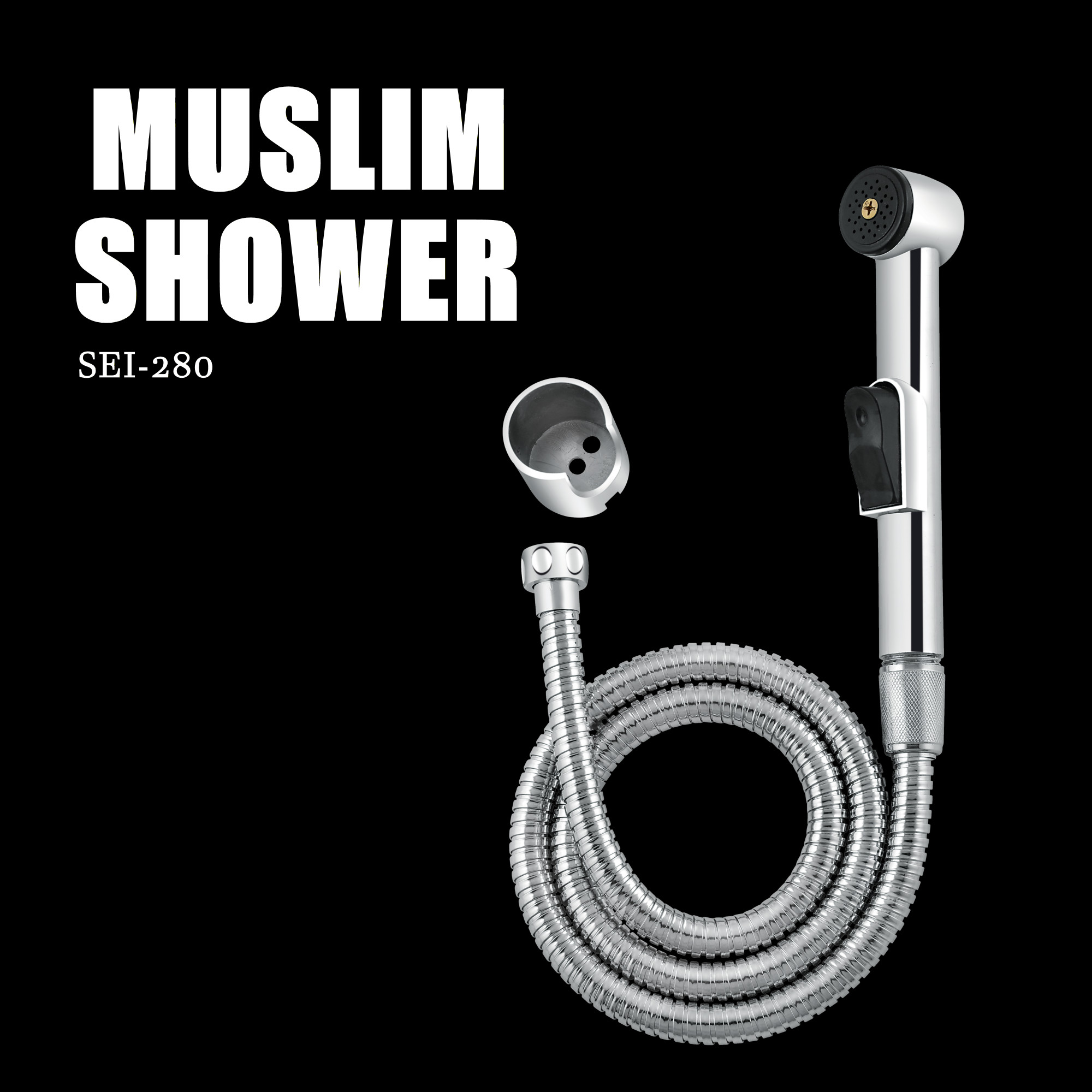 MUSLIM SHOWER STAINLESS STEEL WITH HOLDER AND 1 METER CHAIN
